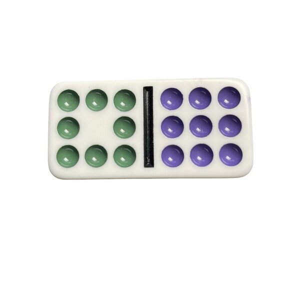 Double Twelve Dominoes Replacement Tile 8 9 Color Dot mq - Picture 1 of 3